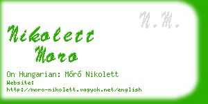 nikolett moro business card